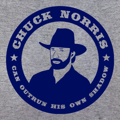 Chuck Norris Can Outrun His Own Shadow t shirt